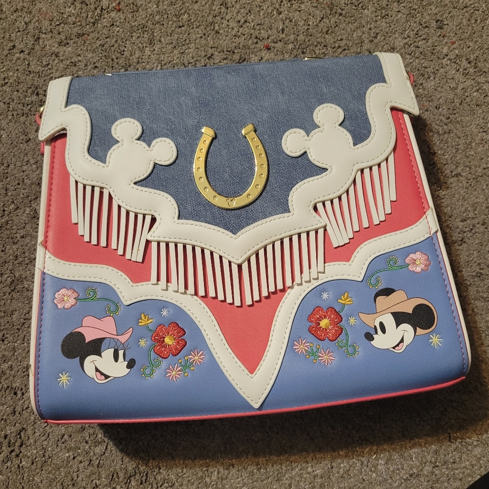 Loungefly Disney Mickey Mouse Western Crossbody Satchel Bag